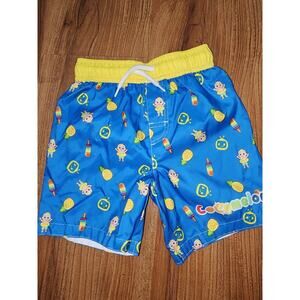 Cocomelon Boys Swim Trunks Size 3T Lined Blue Beach Drawstring